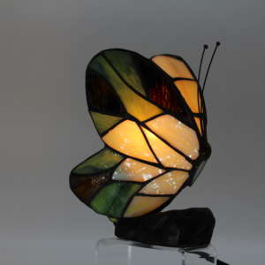 Lampe en forme de papillon en verre coloré | Lampe en forme de papillon du style Tiffany | Idée de décoration pour une lampe de chevet
