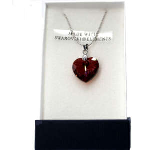 Pendentif swarovski coeur rouge