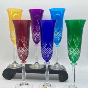 flutes champagne cristal coloré