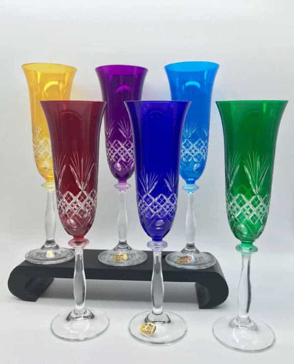 flutes champagne cristal coloré