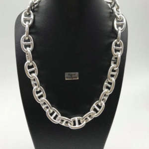 collier en argent massif mailles marine