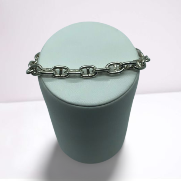 bracelet en argent massif maille hermès